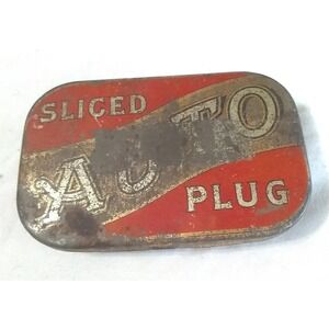 Vintage Sliced Auto Plug Tin Vintage Continental Tobbaco Co. Collection Decor